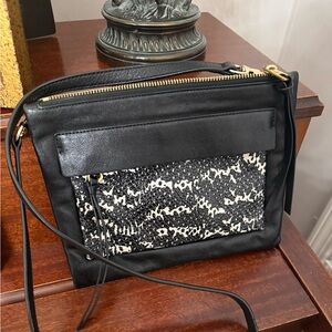 Coach Felicia Black Crossbody with snake embossed Front Pocket